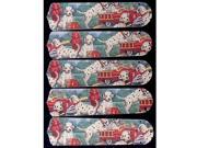 Firetrucks and Dalmatians Custom Designer 52in Ceiling Fan Blades Set