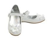 Angel Toddler Girls 1 White Patent Flower Accent Dress Shoes