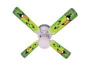 Green Toucan Print Blades 42in Ceiling Fan Light Kit