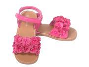 L Amour Fuchsia Sparkle Flower Velcro Strap Summer Sandal Toddler Girl 10
