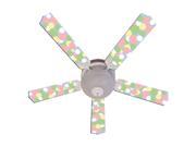 Pastel Dot Print Blades 52in Ceiling Fan Light Kit