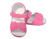 Baby Girls 1 Cute Fuchsia Flower Strap Velcro Spring Sandals