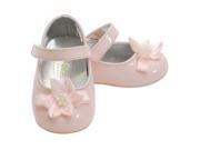 Angel Baby Girls 1 Pink Patent Flower Accent Dress Shoes