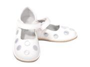 L Amour White Silver Dot Mary Jane Dress Shoe Toddler Girl 10