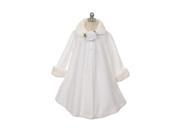 Kids Dream White Fleece Faux Collar Cuff Stylish Coat Girls 2T