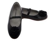 L Amour Girl 2 Black Rosette Ballet Flat Style Shoe