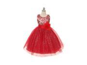 Rain Kids Red Sequin Sleeveless Tulle Pageant Dress Toddler Girls 2T