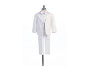 Angels Garment White 5 Piece Satin Vest Tuxedo Baptism Set Boys 6