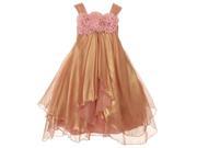 Kids Dream Big Girls Coral Shiny Chiffon Special Occasion Dress 9 10