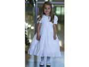 Angels Garment White Floral Design Cotton Communion Dress Girls 5