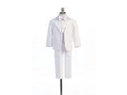 Angels Garment White 5 Piece Satin Vest Tuxedo Baptism Set Boys 7