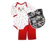 Raindrops Unisex Baby Red Nature Body Suit Pant ABC Laminated Bib Set 12 18M