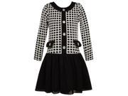 Bonnie Jean Little Girls Black White Square Pattern Occasion Dress 4