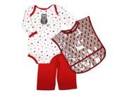 Raindrops Unisex Baby Red Owl Long Sleeve Body Suit Pant Pocket Bib 12 18M