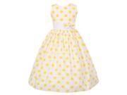 Little Girls White Yellow Polka Dots Poly Cotton Spring Easter Dress 6