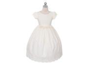 Kids Dream Little Girls Ivory Puff Sleeves Flower Cotton Communion Dress 2