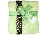 Raindrops Unisex Baby Flurr Receiving Blanket Brown With Sage Dots 28 X 36