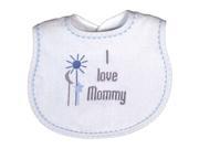 Raindrops Baby Boys I Love Mommy Embroidered Bib Blue
