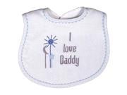 Raindrops Baby Boys I Love Daddy Embroidered Bib Blue
