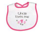 Raindrops Baby Girls Uncle Loves Me Embroidered Bib Strawberry