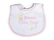 Raindrops Baby Girls A Dream Come True Embroidered Bib Pink