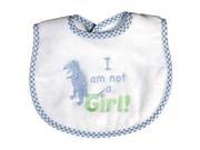 Raindrops Baby Boys I Am Not A Girl Embroidered Bib Blue