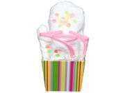 Raindrops Baby Girls Bubbles n Stripes 5 Piece Bath Mit Set Pink One Size