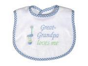 Raindrops Baby Boys Great Grandpa Loves Me Embroidered Bib Blue