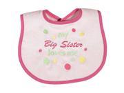 Raindrops Baby Girls Big Sister Loves Me Embroidered Bib Pink