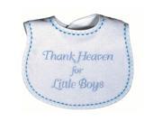 Raindrops Baby Boys Thank Heaven For Little Boys Embroidered Bib Blue