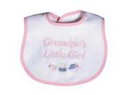 Raindrops Baby Girls Grandpa S Little Girl Embroidered Bib Pink
