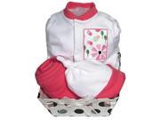 Raindrops Baby Girls Delightful Brights 4 Piece Flower Footie Gift Set Strawberry 0 3M