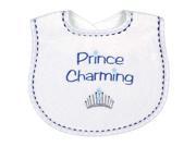 Raindrops Baby Boys Prince Charming Embroidered Bib Royal