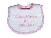 Raindrops Baby Girls Thank Heaven For Little Girls Embroidered Bib Pink