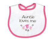 Raindrops Baby Girls Auntie Loves Me Embroidered Bib Strawberry