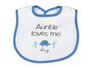 Raindrops Baby Girls Auntie Loves Me Embroidered Bib Royal