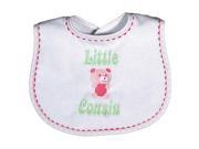 Raindrops Baby Girls Little Cousin Embroidered Bib Strawberry