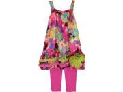Isobella Chloe Little Girls Sherbet Splash 2 Pcs Pant Outfit Set 3T
