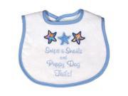 Raindrops Baby Boys Snips And Snails Appliqued Bib Blue