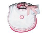 Raindrops Baby Girls Pastel Teething Bib Set White Pink