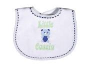 Raindrops Baby Boys Little Cousin Embroidered Bib Royal
