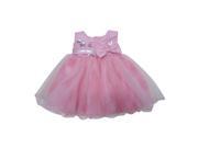 Little Girls Pink Sequin Adorned Empire Waist Flower Girl Dress 3T