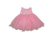 Little Girls Pink Floral Printed Rhinestone Waist Flower Girl Dress 4T