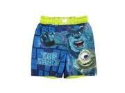 Disney Little Boys Blue Monster Inc Inspired Print Swimwear Shorts 3T