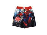 Marvel Little Boys Red Black Spiderman Print Swimwear Shorts 2T