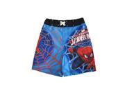 Marvel Little Boys Blue Red Black Spiderman Print UPF 50 Swim Shorts 3T