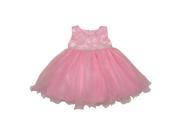 Baby Girls Pink Floral Printed Rhinestone Waist Flower Girl Dress 18M