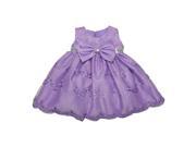 Little Girls Lilac Glitter Sequin Bow Embroidered Flower Girl Dress 2T