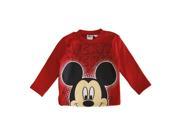 Disney Little Boys Red Mickey Mouse Print Long Sleeved Sweater 2T