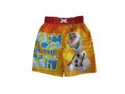Disney Little Boys Yellow Orange Olaf Fun In The Sun Swimwear Shorts 4T